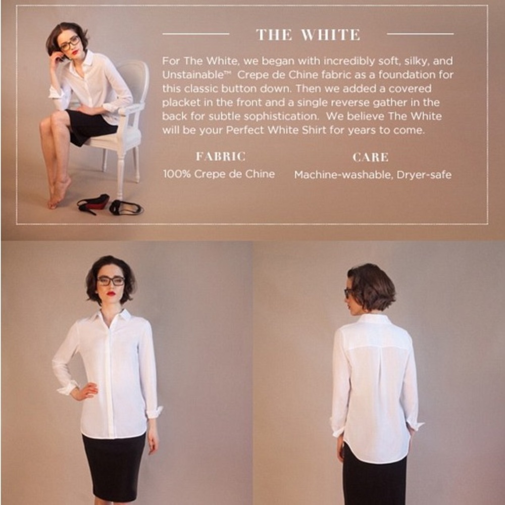 Elizabeth & Clarke Unstainable White Button-Down — size 12